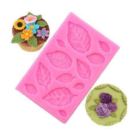 Molde De Silicone Mini Folhas Para Biscuit E Confeitaria Elo