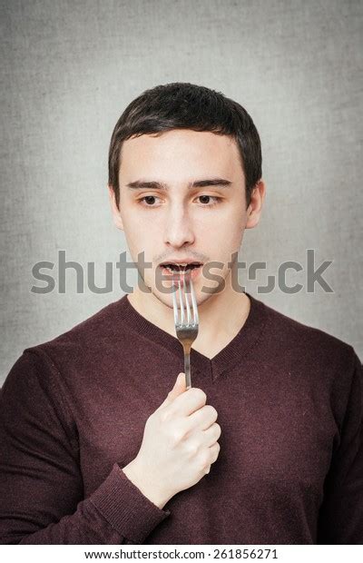 Young Man Fork Stock Photo 261856271 Shutterstock