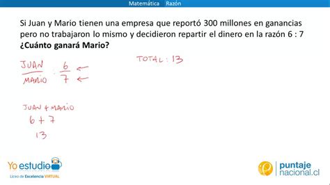 Matemática Ejemplo De Razón Youtube