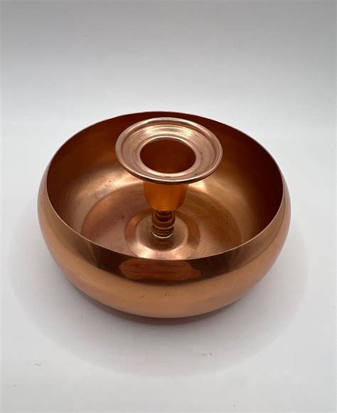 1970s Coppercraft Guild Copper Flower Ring Taper Candle Holder Etsy