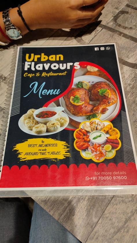 Menu at Urban Flavours আরবন ফলভর Agartala