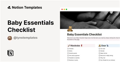 Baby Essentials Checklist Template by LynsTemplates | Notion Marketplace