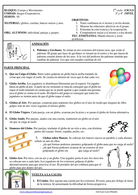 Udt juegos cooperativos 5 educacionfisicaenprimaria José Luis Lara