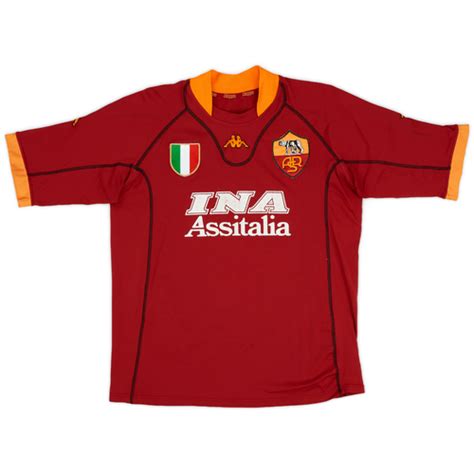 2001 02 Roma Home Shirt 5 10 XL