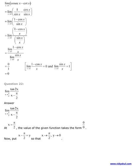 Class 11th Math Limits And Dervatives NCERT Solution CBSE 2023