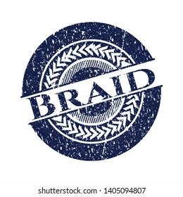 Blue Braid Distress Grunge Style Stamp Stock Vector Royalty Free