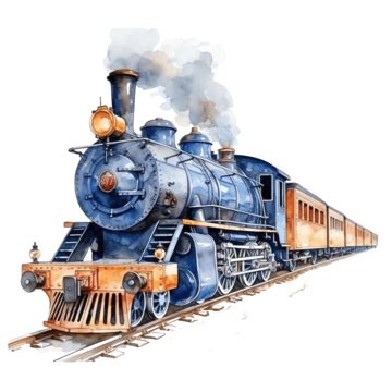 Watercolor Train Element Clip Art Watercolor Transportation Car Png