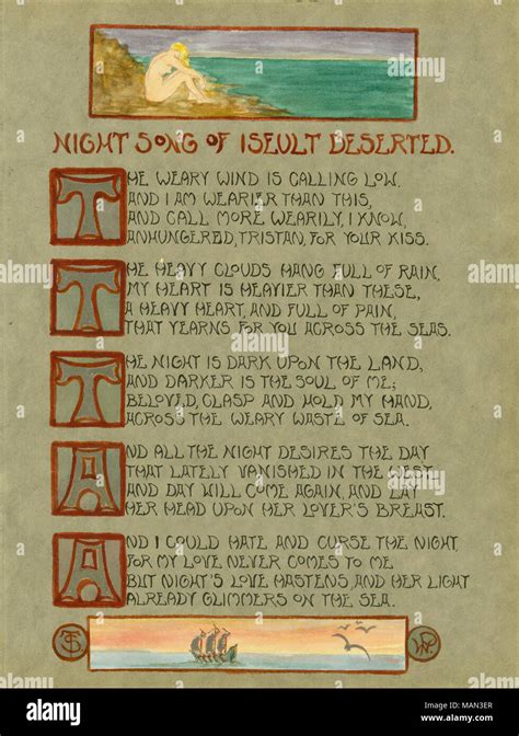 Night Song Of Iseult Deserted Poem By Sara Teasdale With