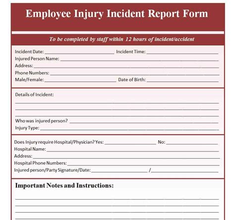 Useful Employee Incident Report Templates Writing Word Excel Format