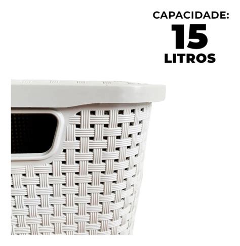 Caixa Organizadora Multiuso Litros Grande Rattan C Tampa Alfa Orion