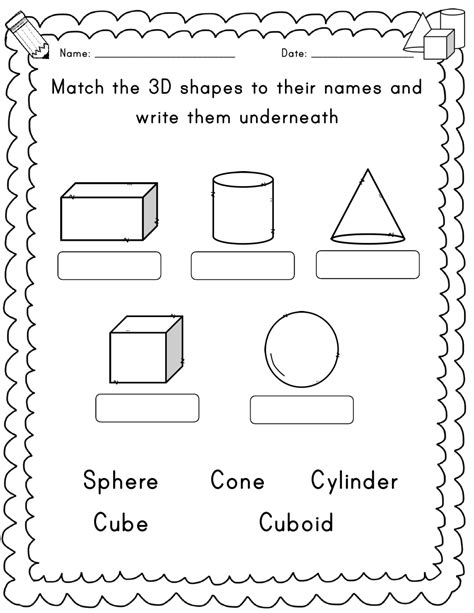 3d Shapes Worksheets For Grade 1 Pdf