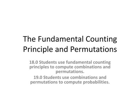 PPT - The Fundamental Counting Principle and Permutations PowerPoint Presentation - ID:1549420