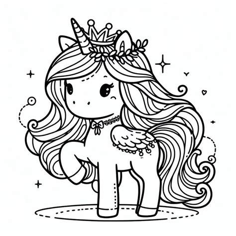 Coloriage Princesse Licorne Gratuite Pour Les Enfants T L Charger Et