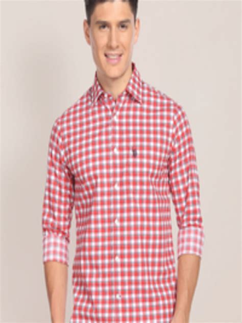 Buy U S Polo Assn Gingham Checks Opaque Checked Pure Cotton Casual