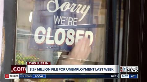 Labor Department Says It Saw An Increase Of 3 Million Unemployment Claims Last Week Youtube