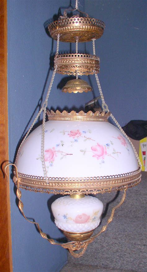 Bradley Hubbard B H Hanging Library Oil Lamp Complete With Motor