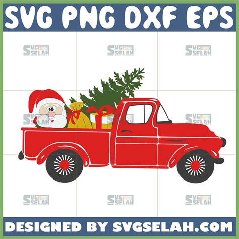 Red Truck With Santa SVG - SVG Selah