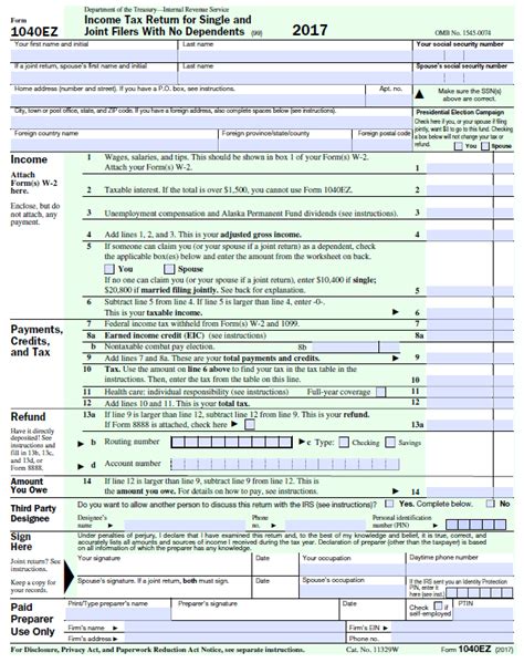 Form 1040-EZ - Overview, Eligibility, and Tips for Preparing