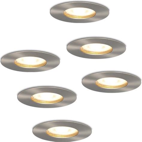 HOFTRONIC Bari LED Inbouwspots 6 Stuks RVS Rond IP65 GU10