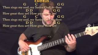 How Great Thou Art HYMN Bass Guitar Cover Lesson In G With Chords