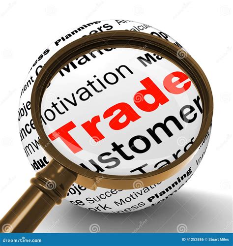 Trade Magnifier Definition Shows Stock Trading or Sharing Stock
