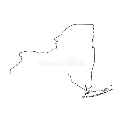 New York State Of Usa Solid Black Outline Map Of Country Area