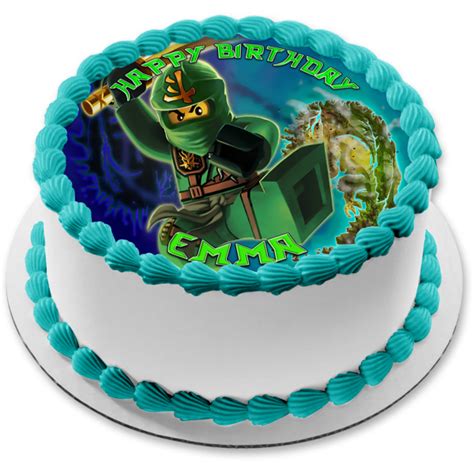 Lego Ninjago Green Ninjago Lloyd Garmadon Edible Cake Topper Image Abp