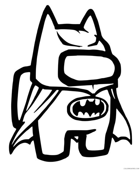 Among Us Coloring Pages Printable Sheets Among Us In Batman Superhero