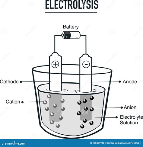 Electrolysis Process With Anode And Cathode Royalty-Free Stock Image | CartoonDealer.com #133028572