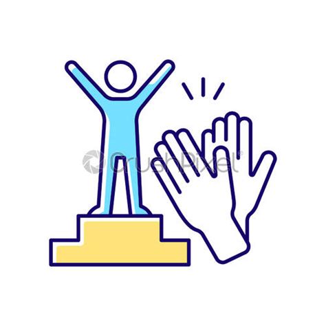 Recognition And Approval Motivation Rgb Color Icon Stock Vector