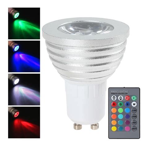 Lámpara Gu10 Led Rgb 16 Colores Dimmer C Control Remoto 3w 288 00