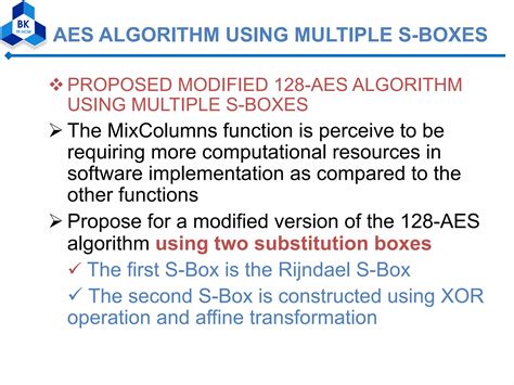 Modified Aes Algorithm Using Multiple S Boxes Ppt