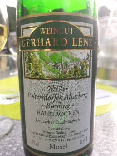 Gerhard Lenz Poltersdorfer Altarberg Riesling Halbtrocken Vivino Us