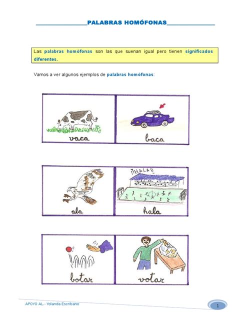 PDF PALABRAS HOMÓFONAS Imágenes de Apoyo Página 1 DOKUMEN TIPS