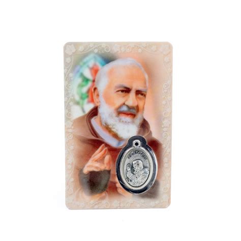 Carte médaille Padre Pio Espace Aether