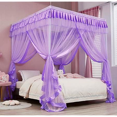 Mengersi 4 Corners Post Bed Curtain Canopy Full Size Mosquito Net Bed