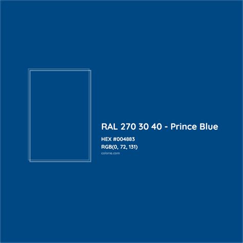 About Ral 270 30 40 Prince Blue Color Color Codes Similar Colors