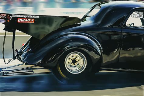 1940 Black Willys Coupe Drag Car Photograph by Ghostbird Studio - Jen Sheffield