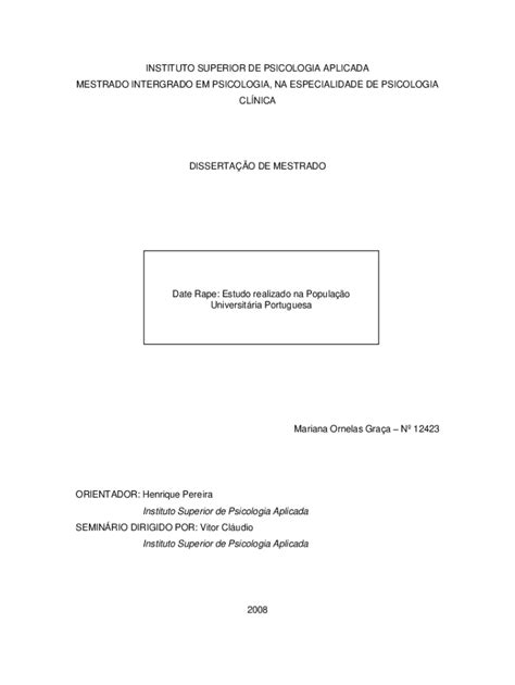 Preenchível Disponível repositorio ispa Date rape Estudo realizado na