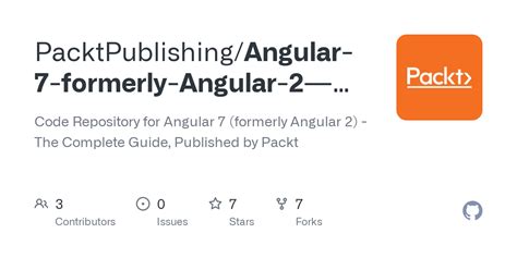 GitHub PacktPublishing Angular 7 Formerly Angular 2 The Complete