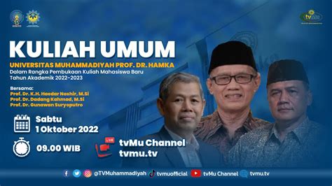 Live Kuliah Umum Universitas Muhammadiyah Prof Dr Hamka Youtube