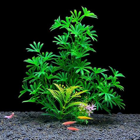 Cute Elves Fake Aquatic Plants Green Red Lifelike Artificial Water