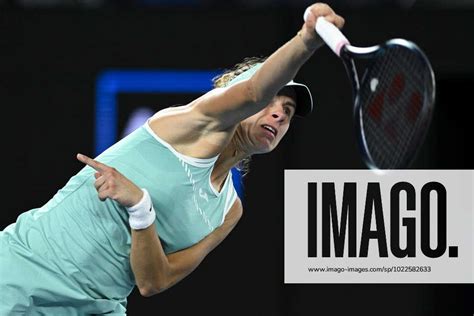 Tennis Australian Open Magda Linette Of Poland In Action During Her