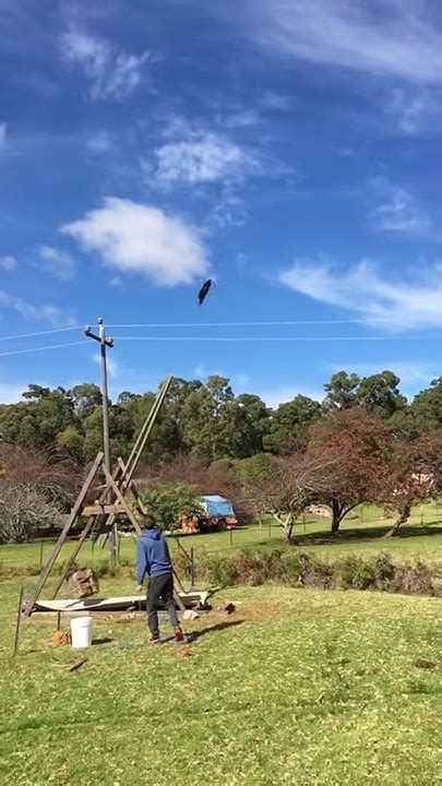 Trebuchet Launching Flaming Projectile Youtube