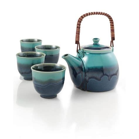 The Tea Supply Teavana Azure Blue Teapot Set Teavana Tea Sets