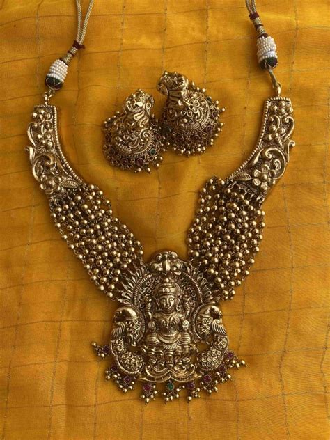 Bridal Guttapusalu Lakshmi Necklace South India Jewels