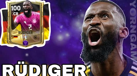 RÜDIGER OVR 100 REVIEW REVIEW FC MOBILE YouTube