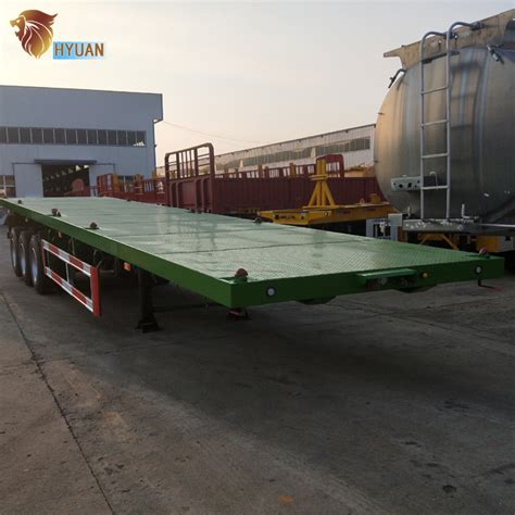 Axles Flat Bed Platform Flatbed Container Semi Trailer China