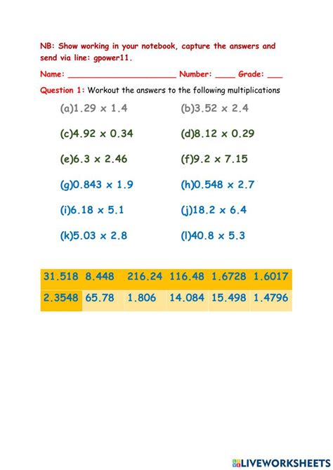 Sixth Grade Multiplying And Dividing Decimals Activity Worksheets Library