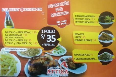 Menu at Attica Brasa y Sazón restaurant San Juan de Lurigancho Av